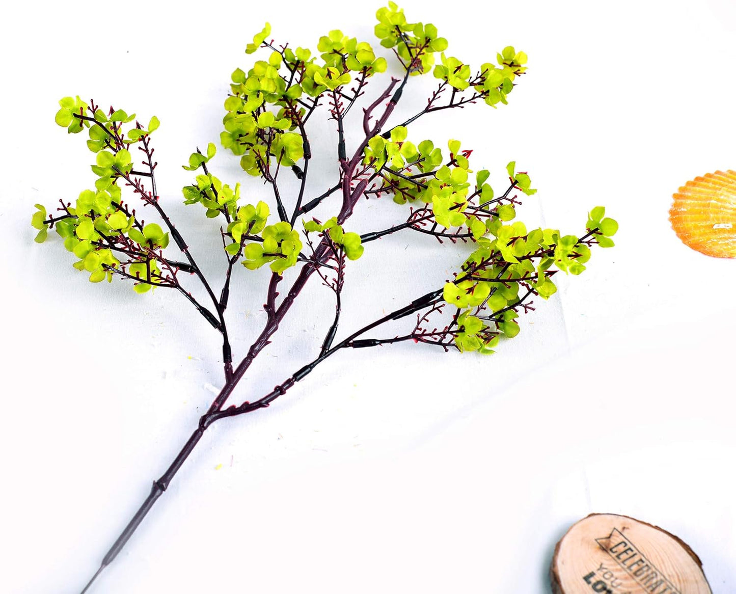 JAKY-Global Babys Breath Fabric Cloth Artificial Flowers 6 Bundle European Fake Silk Plants Decor Wedding Party Decoration Bouquets Real Touch DIY Home Garden (Grass Green)