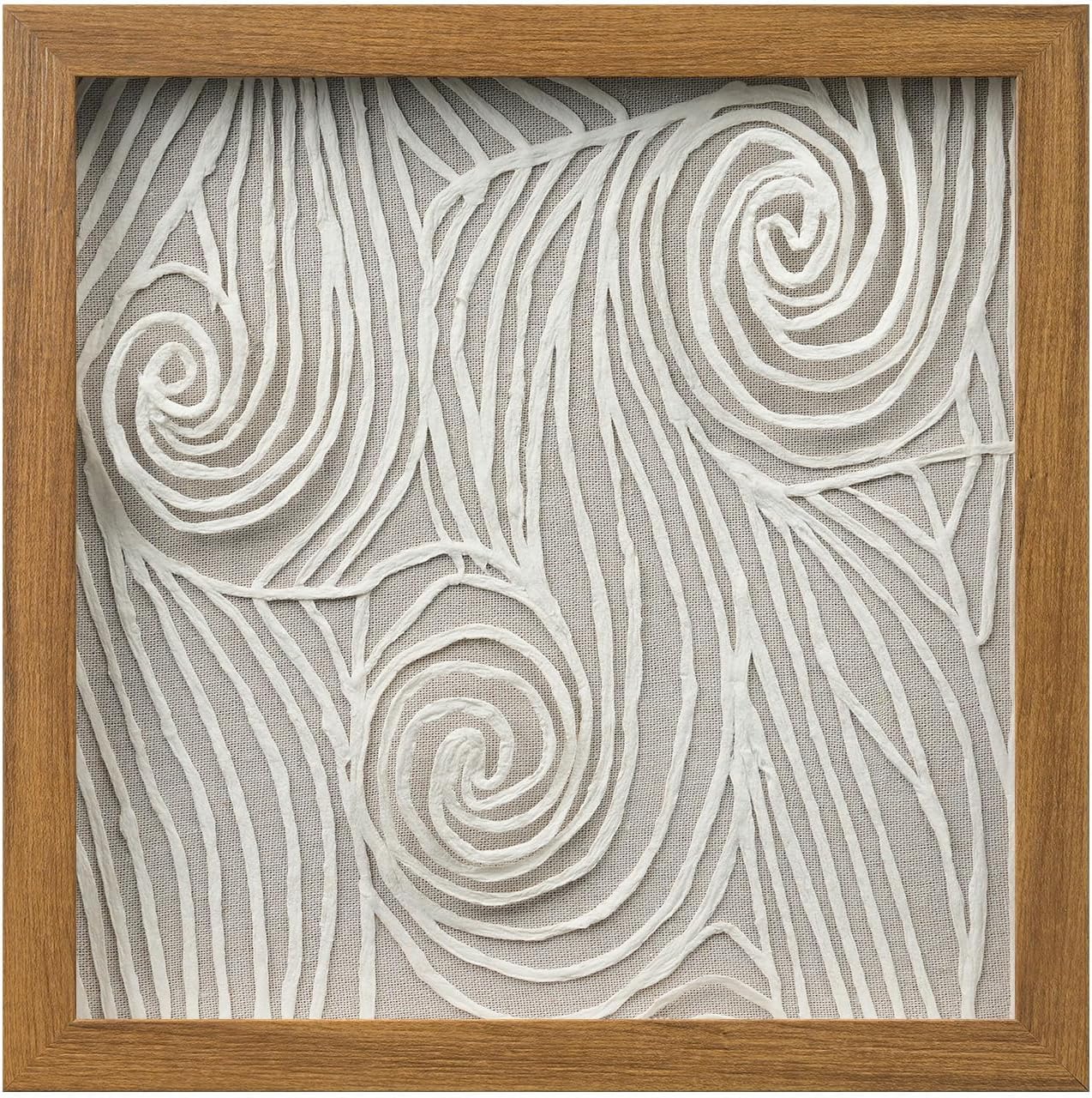 FOLKOR 12" Neutral Abstract Wall Art for Hallway Entryway, 3D Rice Paper Shadow Box Art Decor for Boho Living Room Bedroom Decoration, Maximalist Artwork Gift for Mom Grandmother Sister Friend