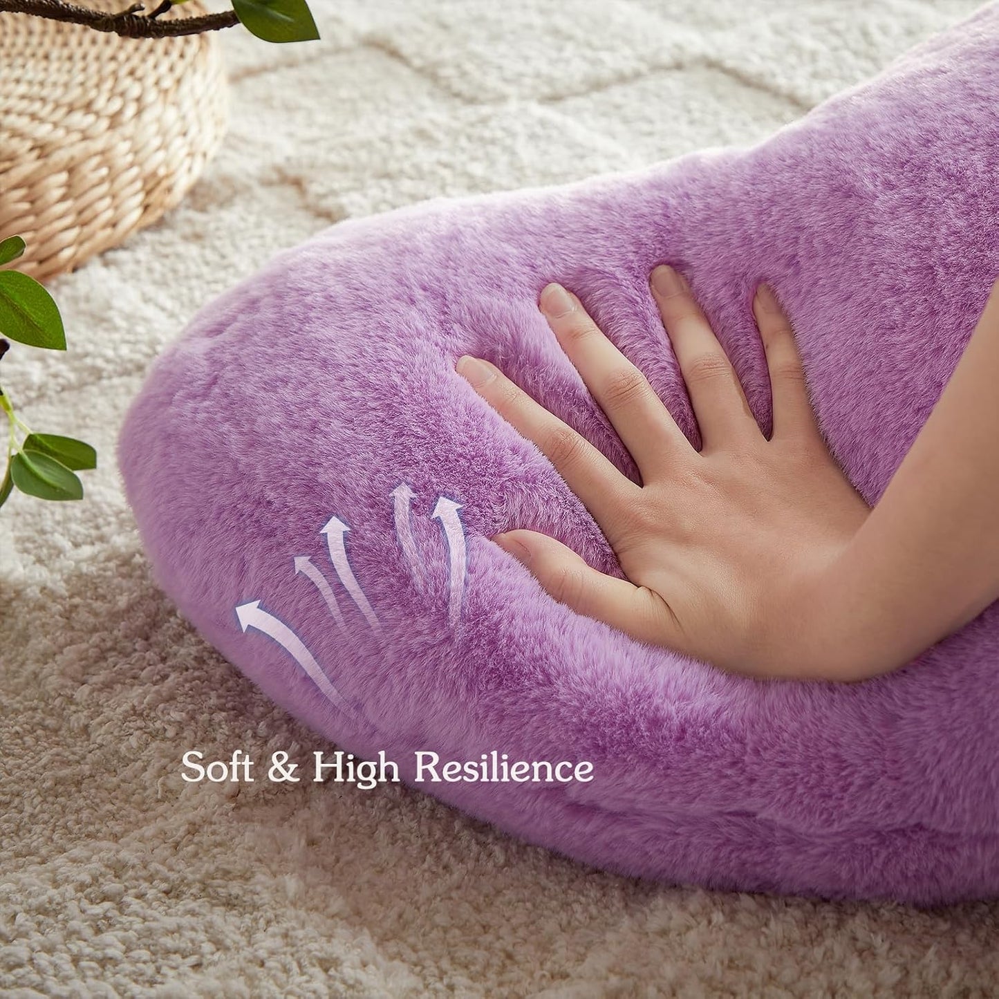 EastTree Heart Shaped Pillow, Purple Ultra Soft Extra-Large Fluffy Love Throw, Women Girls Living Room Decor Gift 15x18 Inch