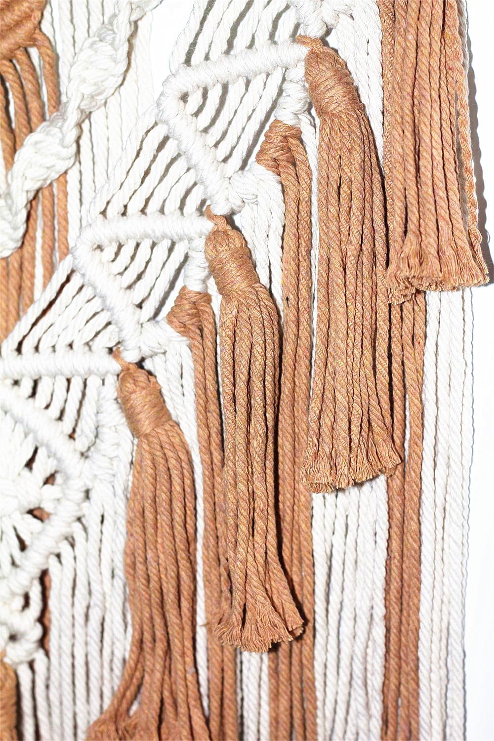 BMIDRUT Macrame Woven Wall Hanging Tapestry Boho Wall Art Handmade Macrame Tapestry for Wedding Bedroom Living Room Background Wall 17x30 Inch