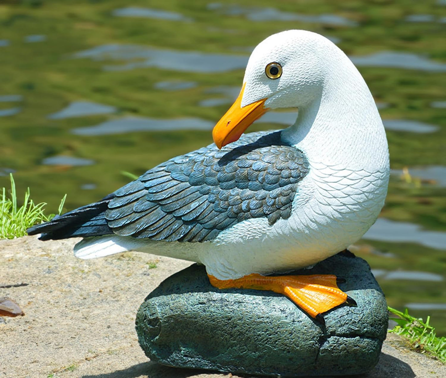coolboy Real Seagull Figurine Garden Decorations,Seagull Statue Outdoor Decoration,Sea Bird Figurine Nautical Statue Coastal Beach Home Decorations Nautical Seagull Sculpture