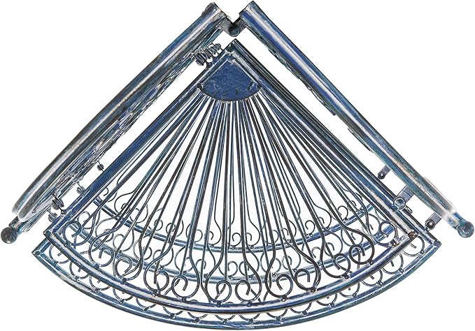 SAFAVIEH PAT5013C Outdoor Collection Abarrane Antique Blue Wrought Iron 4-Tier Corner Shelf
