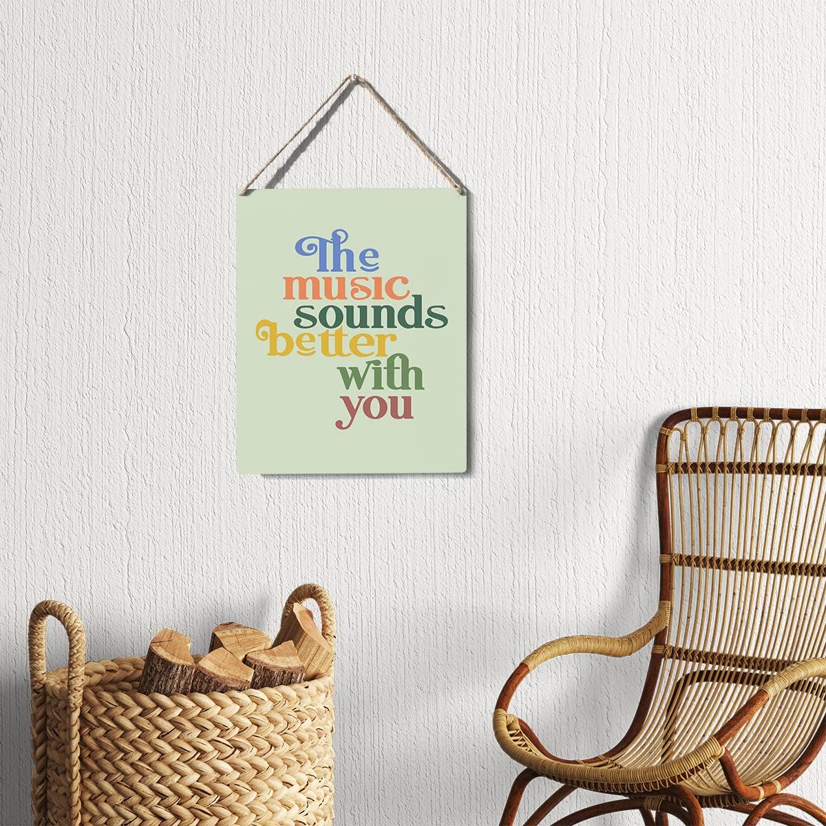 Funny Music Decor Gifts for Women Men Colorful Wood Wall Sign Christmas Birthday Housewarming New Home Gifts for Women Men Friend Coworkers Neighbor Wooden Plaque Home Decor Artwork 8”X10”