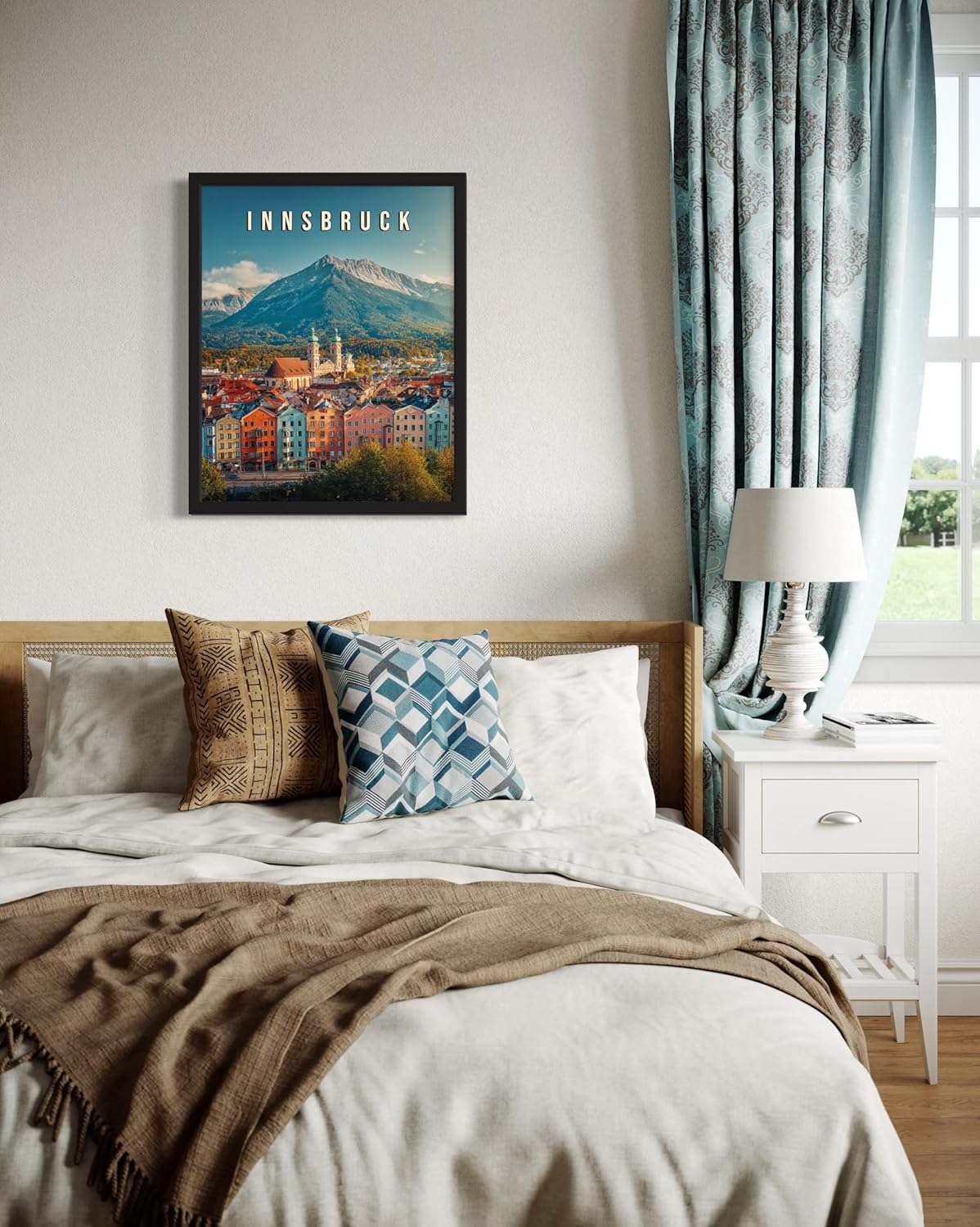 Innsbruck, Austria Art Print Poster, Europe Vintage City Retro Photography Skyline Travel Bedroom Bathroom Living Room Decor 183 (Innsbruck, Austria, 16 x 20 inches, Unframed)
