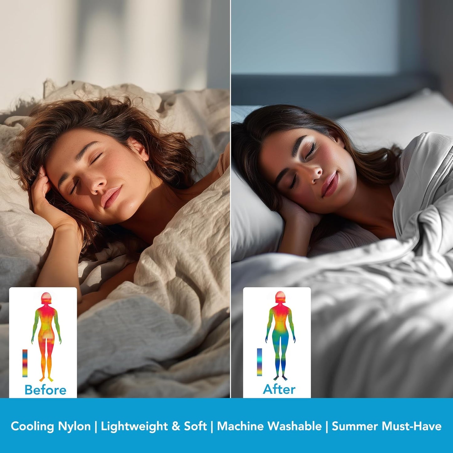 Deconovo Cooling Comforter – Double-Sided Cold Touch for Hot Sleepers & Night Sweats, Lightweight & Breathable, Oeko-TEX Certified, Machine Washable (Cold, Hang-Dry) – Grey, 79x86 Inch