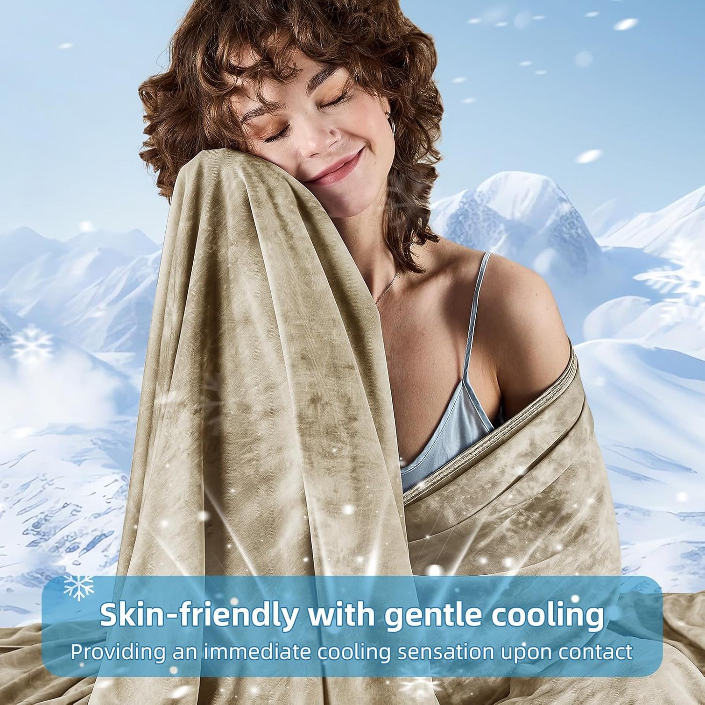 inhand Cooling Blanket Queen Size (90"x90"), Cooling Blankets for Hot Sleepers, Absorbs Heat to Keep Adults Cool for Summer Nights Sweats, Thin Cold Lightweight Blanket for Couch Bed, All Season Use