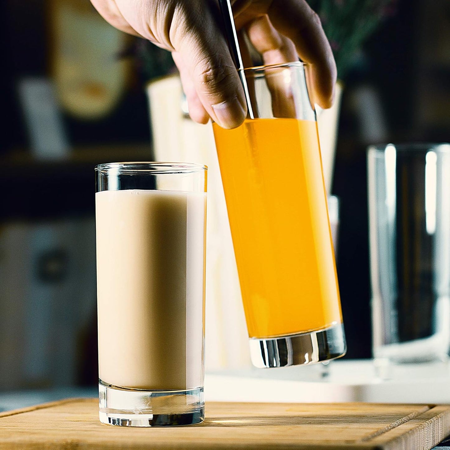 LUXU Premium Highball Drinking Glasses (Set of 6)-7 oz Tom Collins Glasses,Clear Tall Glass Cups,Cute Cocktail Glasses,Lead-free Water Glasses Bar Glassware for Mojito Beverages and Mixed Drinks