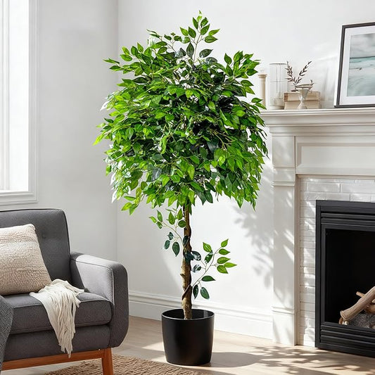 Big Ficus Large Artificial Trees Tall Faux Tree Indoor Outdoor Realistic decoracion Floor Fake plantas for Home Living Room Bedroom Office Porch Outside Patio arboles artificiales para Decor