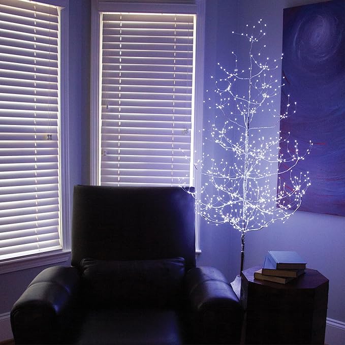 6 Ft Silver Fairy Light Tree Room Décor Bedroom Décor Artificial Tree, 750 Cool White LED Lights