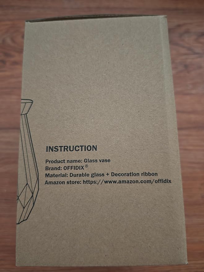 OFFIDIX Glass Vase Gradient Multicolor with Geometric Faceted Design Flower Vase for Weddings, Events, Decorating, Arrangements, Flowers, Office, or Home Decor