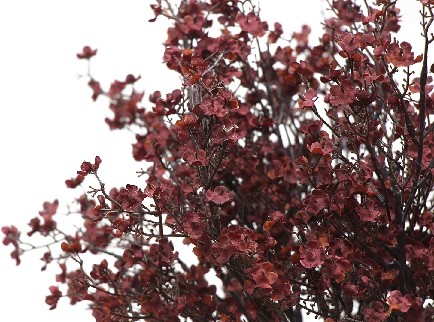 JAKY-Global Babys Breath Silk Burgundy Artificial Flowers 12 Bundle Fake Plants Farmhouse Decor Fall Stems Decoration Bouquets for DIY Home Garden (Burgundy Than Red)