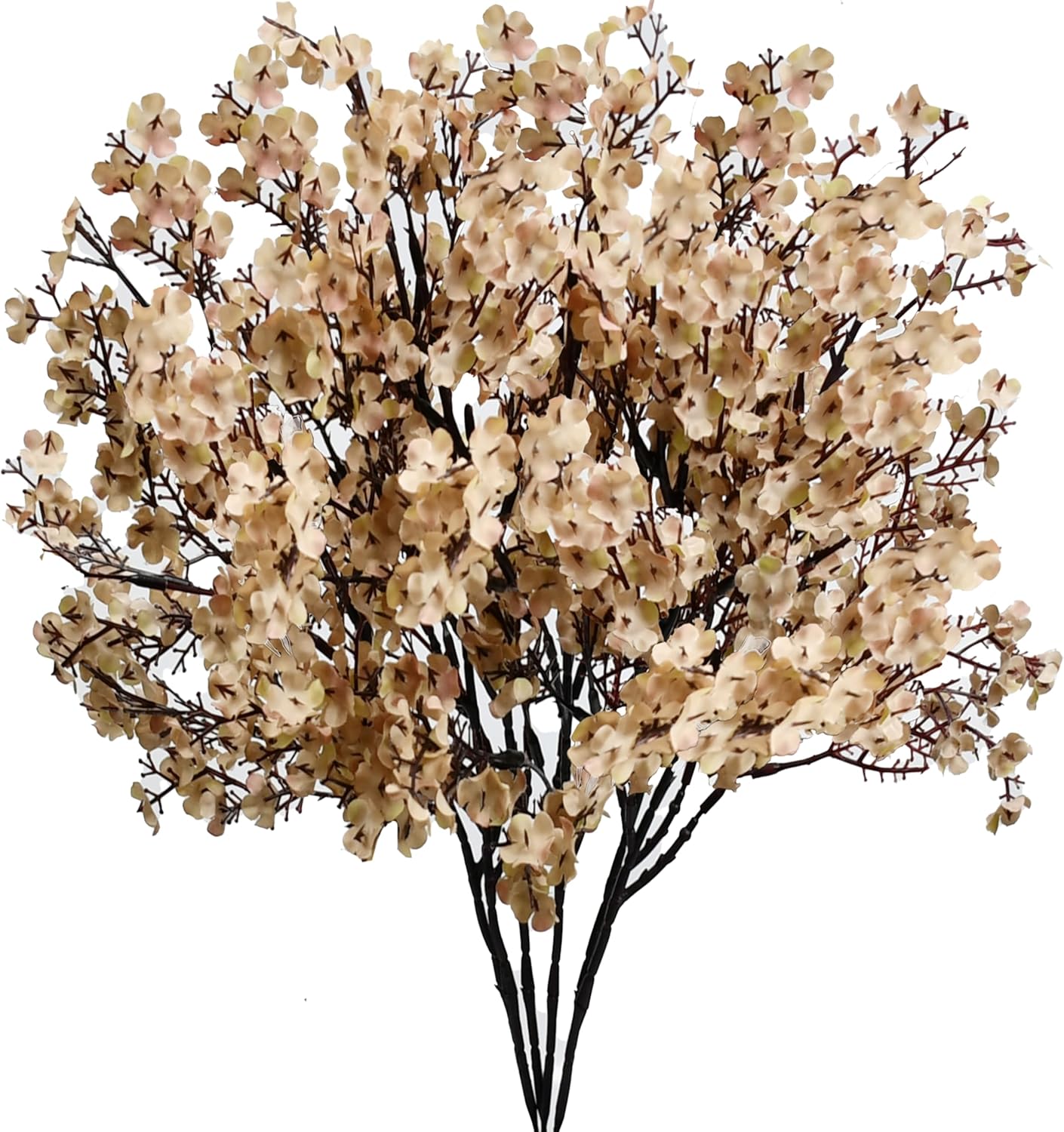 Mandy's Light Brown Artificial Baby’s Breath Flowers 15 Bundles Silk Gypsophila with Bendable Stems for Fall Centerpiece Wedding Decor and Table Arrangements