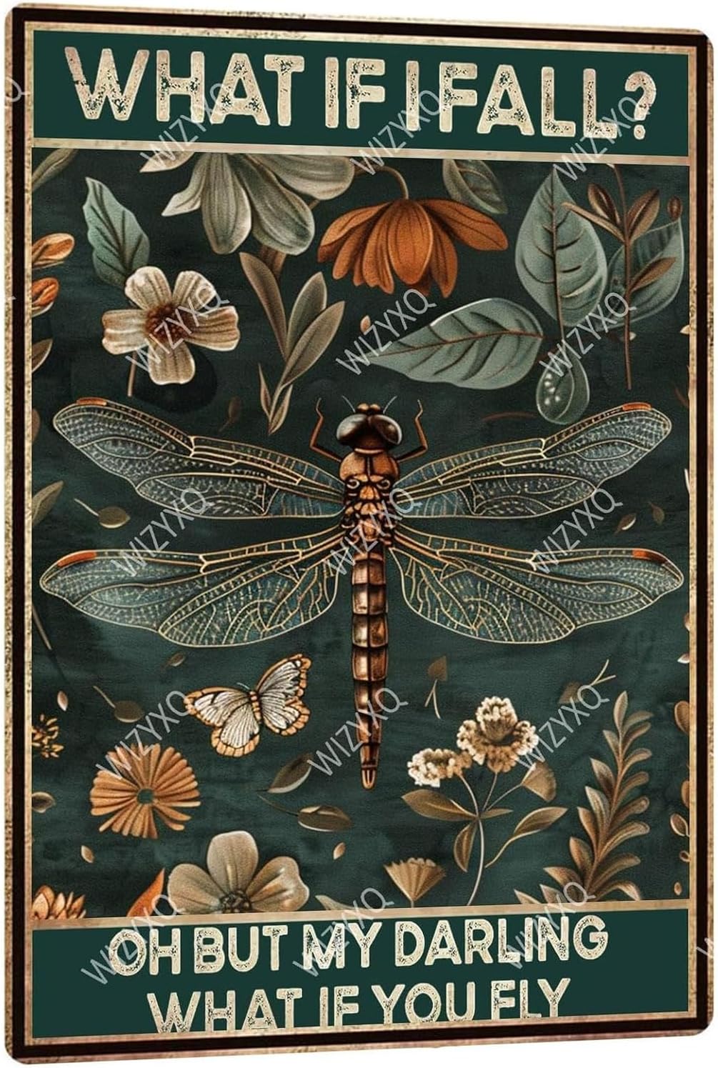 Metal Signs What If I Fall Oh But My Darling What If You Fly Retro Tin Sign for Home Office Kitchen Bar Cafe Garden Wall Decor 12x8 Inch