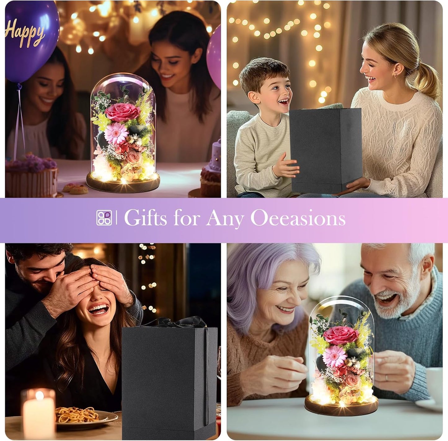 Eternal Rose Sweet Pink Flower Preserved Long Lasting Stable Color Natural Material Symbol of Everlasting Love for Wife Mothers Select Anniversary Rose Gift Birthday Present