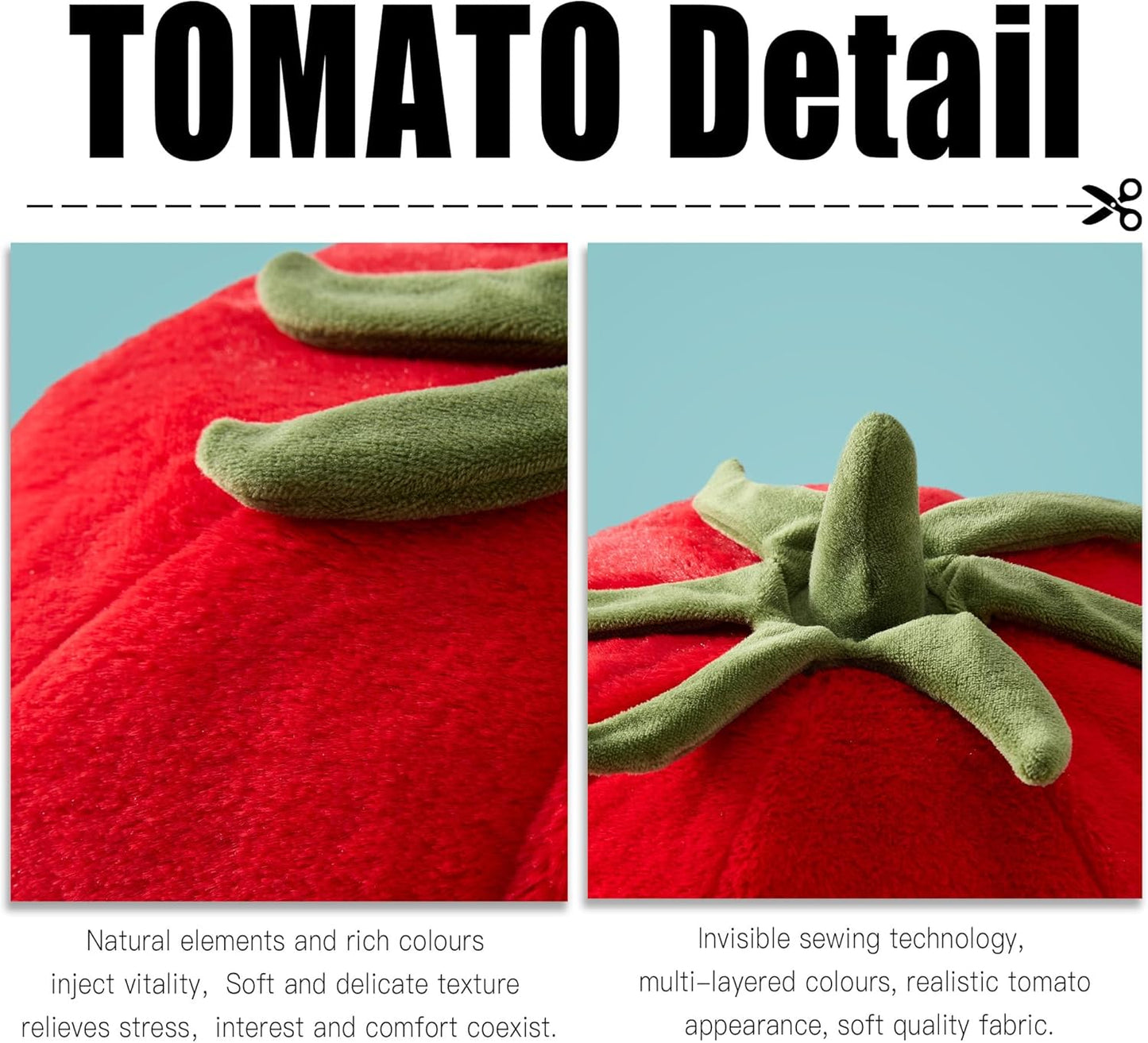 GIGIZAZA Cute Throw Pillows Tomato Red Pillows Decorative Aesthetic Fun Pillow Bedroom Cushions Unique Farmhouse Couch Throw Pillow 12 Inch Funky Fruit Pillows