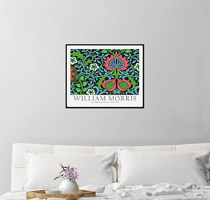 William Morris Wall Art Poster Prints, Famous Artist Patterns, Vintage Flowers Decor Artwork, Tapestry Historic Cultural Illustrations Fine Art, Colorful for Living Room, Bedroom, Office, Bathroom Decoration (William Morris 9, 24x36 inches (Unframed))