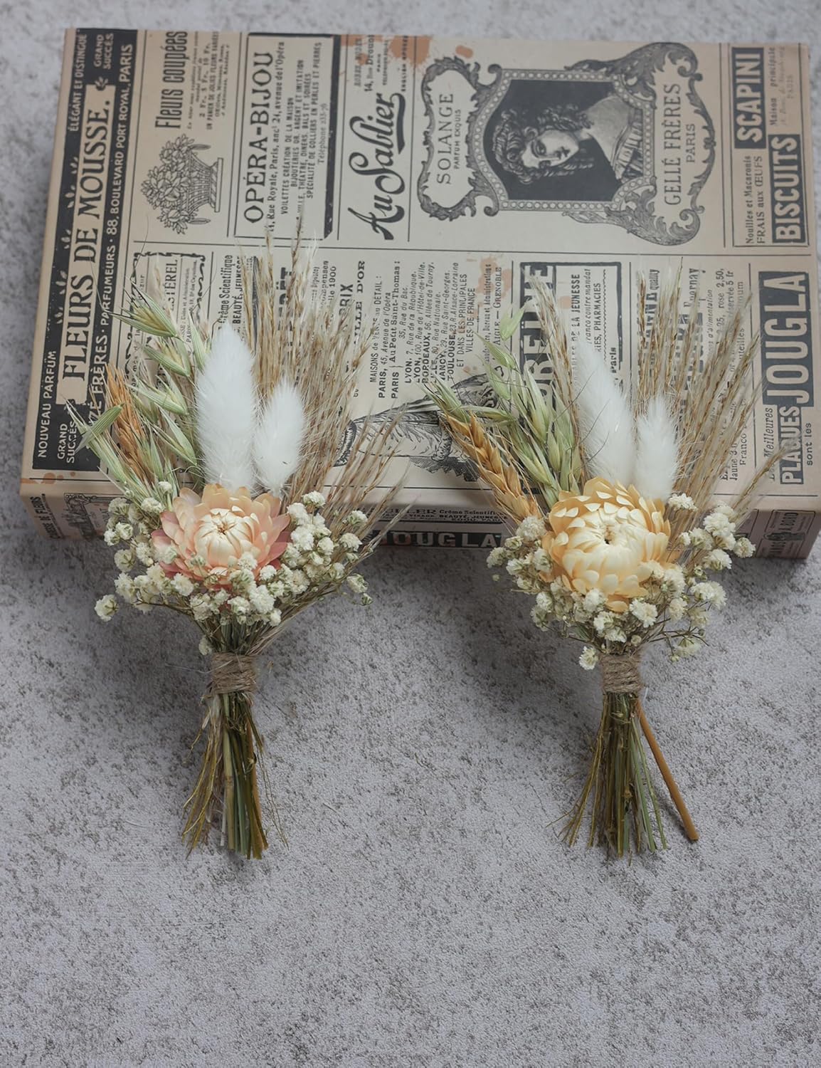 Mini Dried Flower Bouquets for Bridesmaid Proposal Gift Boxes, Birthday Cake Arrangements, Boutonnieres, Small Vases for Table centers, Bohemian Wedding Decorations, Bridal Shower Favors. (Daisy)