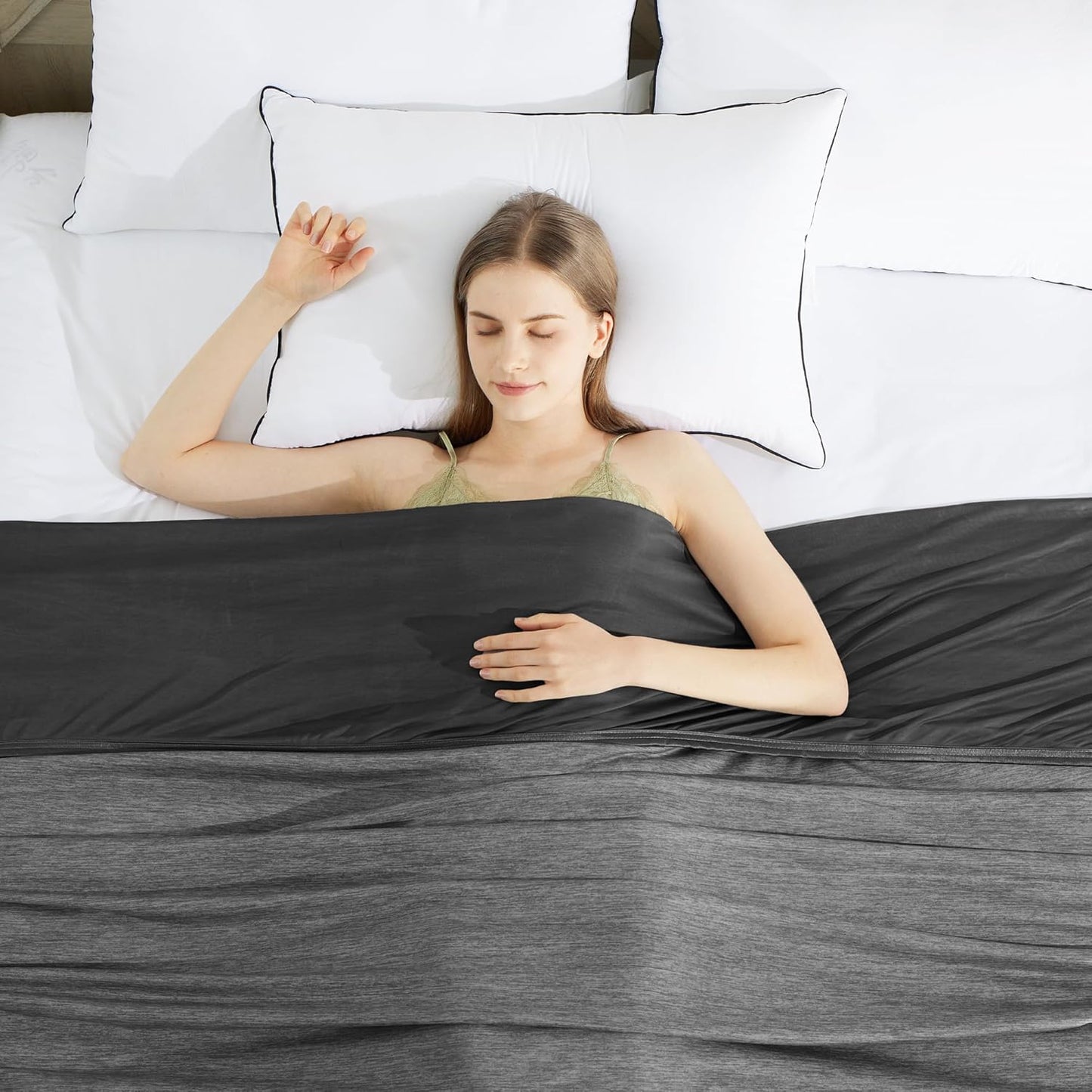 HYLEORY Cooling Blankets for Hot Sleepers, Cool Summer Blanket Keep Body Cool for Night Sweats Double Sided Lightweight Breathable Blanket for Bed Couch Sofa, Throw (50"x70"), Black