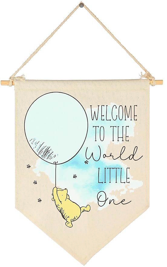 Welcome To The World Little One-Baby Announcement Decor-Congratulations Newborn Gift-Baby Gift Shower-Flag Decor Gift For Baby Boys Girls Newborn-Banner Wall Sign Gifts For Nursery Infant Room