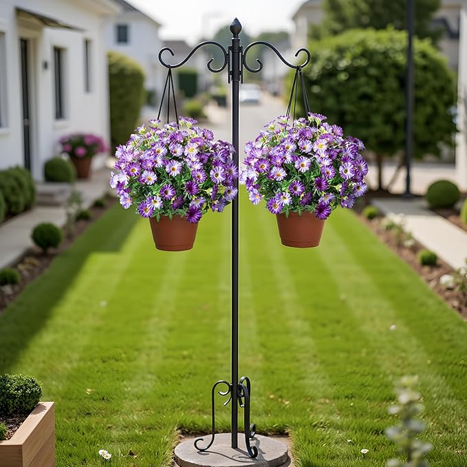 UV Resistant Artificial Petunias 8PCS 13.3In Fake Flowers Artificial Flowers for Outdoors Silk Flowers Fake Hanging Basket Plants Suitable for Outdoor Porch Decor Patio Decor,Light Purple