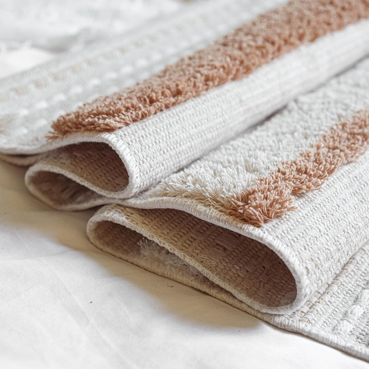 BlissBlush Long Vertical Wall Hanging Tapestry Woven Boho Farmhouse Decor Cream Beige Tassel Handmade Wall Art Decoration for Bedroom Living Room Dorm Nursery Apartment, 16x39 INCH