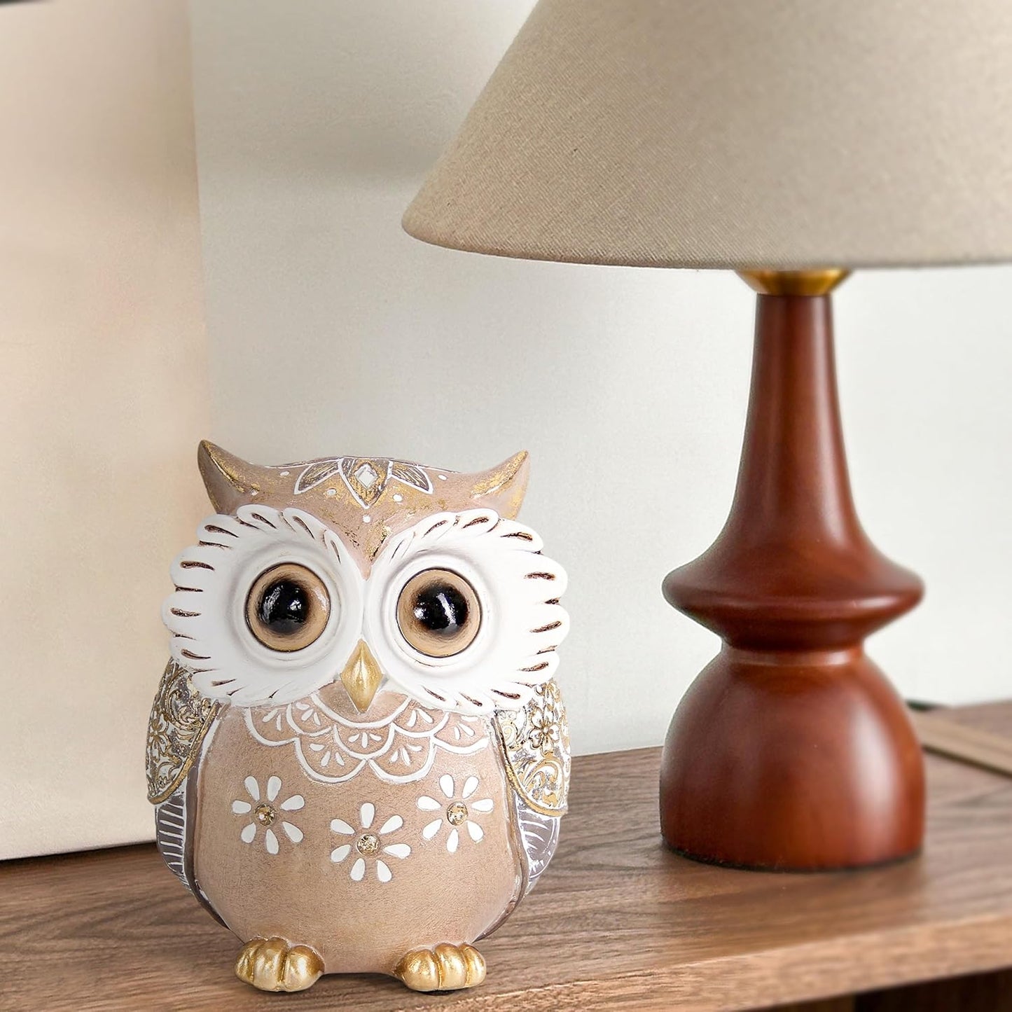 Leekung Owl Figurine Home Decor,Owl Statues and Sculptures for Shelf Decor Accents,Boho Owls Decorations for Bookshelf Bedroom Living Room Office Table Decor,Animal Gifts for Bird Lovers Women