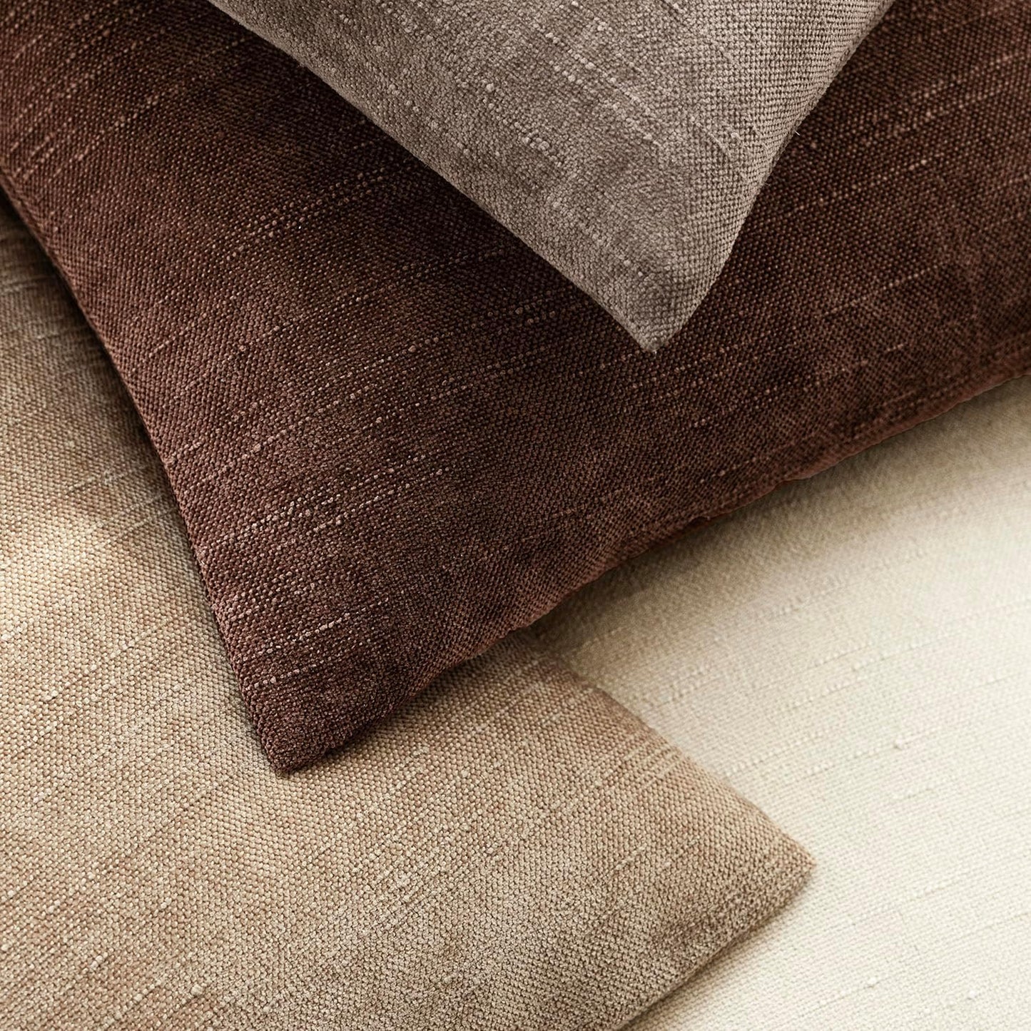 Foindtower Pack of 2 Soft Textured Chenille Throw Decorative Pillow Covers Square Accent Solid Cushion Cover Cozy Neutral Farmhouse Pillow Case for Couch Sofa Bedroom Living Room 24x24 Inch,Red Brown