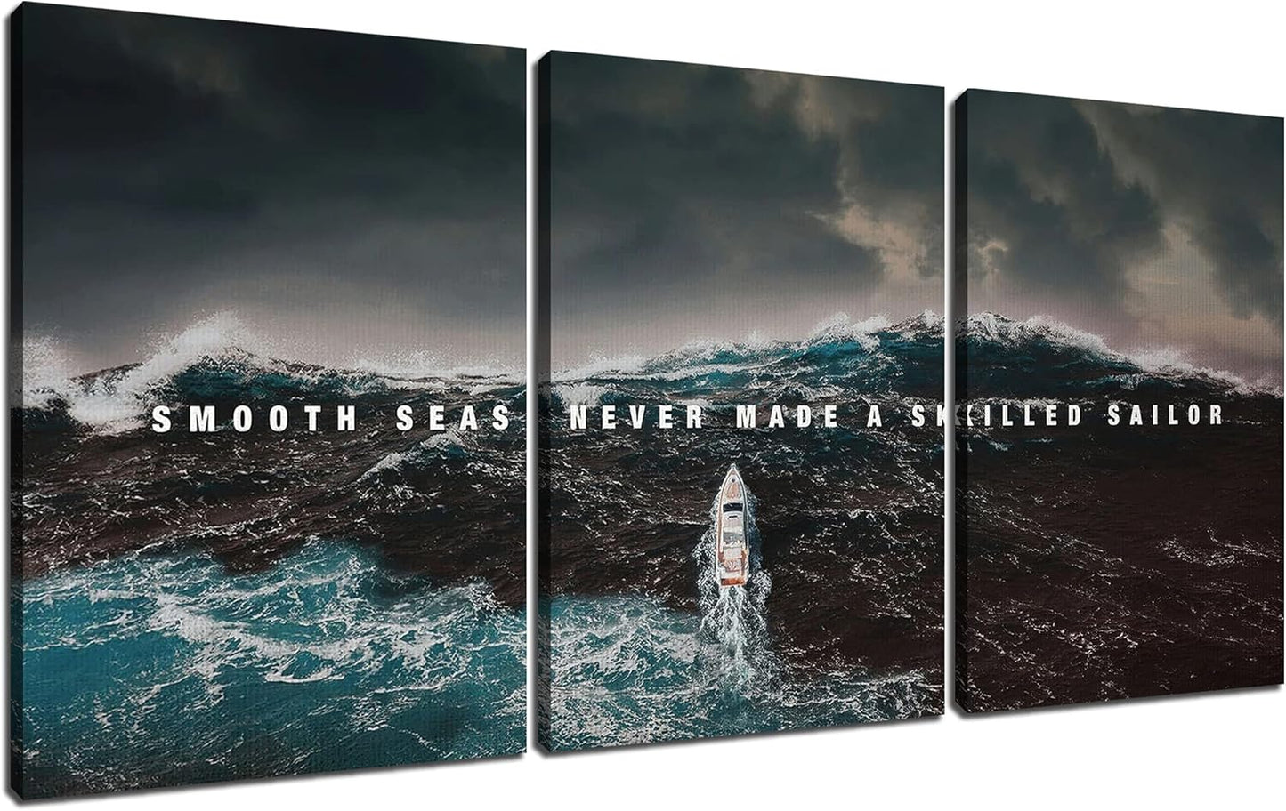 GoForArt Inspirational Canvas Wall Art, Famous Quote Prints Motivational Wall Decor, Boat Sea Poster for Office Living Room, Ocean Bedroom Dining Room Artwork Home Decoration