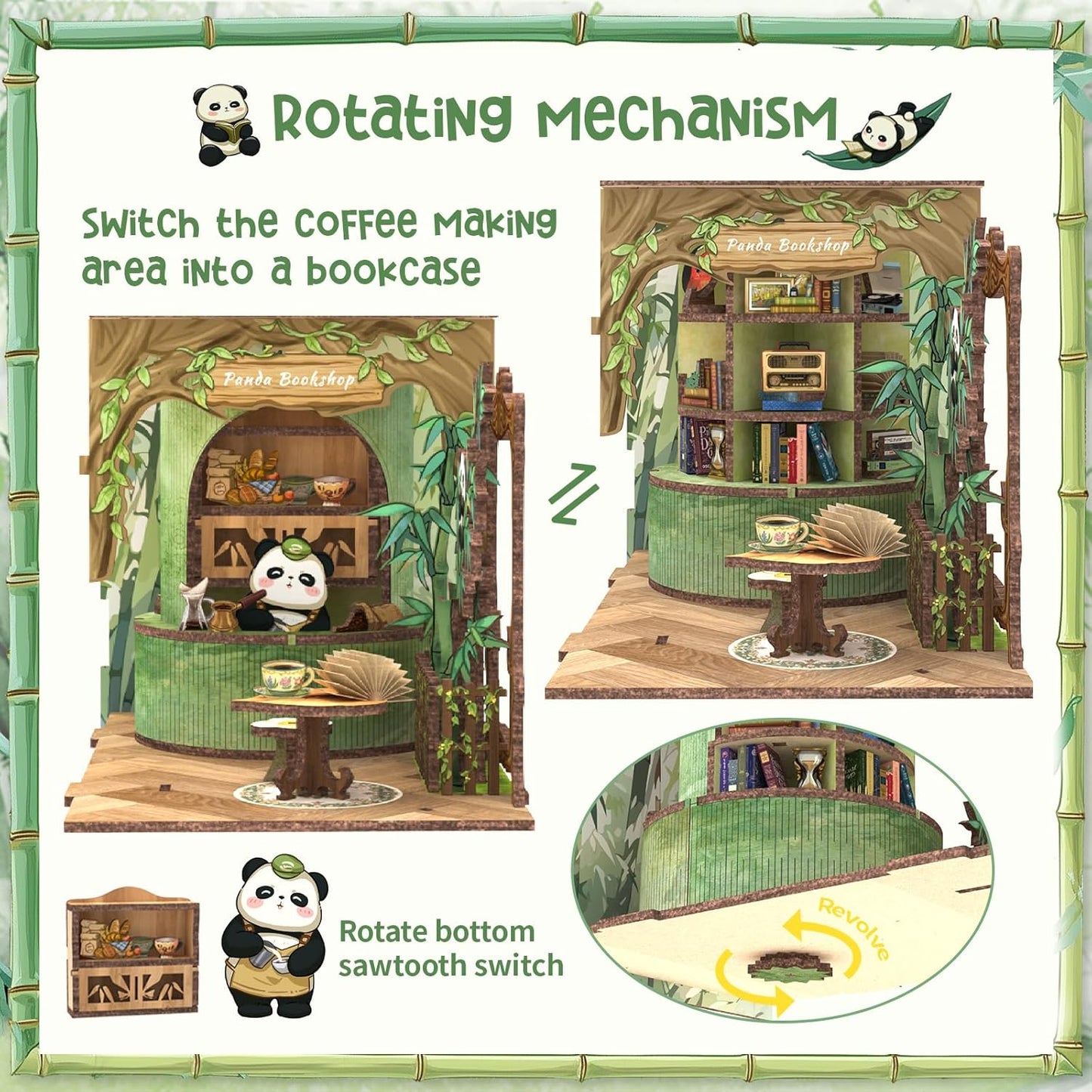 CUTEBEE Book Nook Kit - DIY Miniature House Dollhouse Kit for Adult and Teens, Booknook Bookshelf Decor Alley Model Build with LED Light, Gifts for Family and Friends