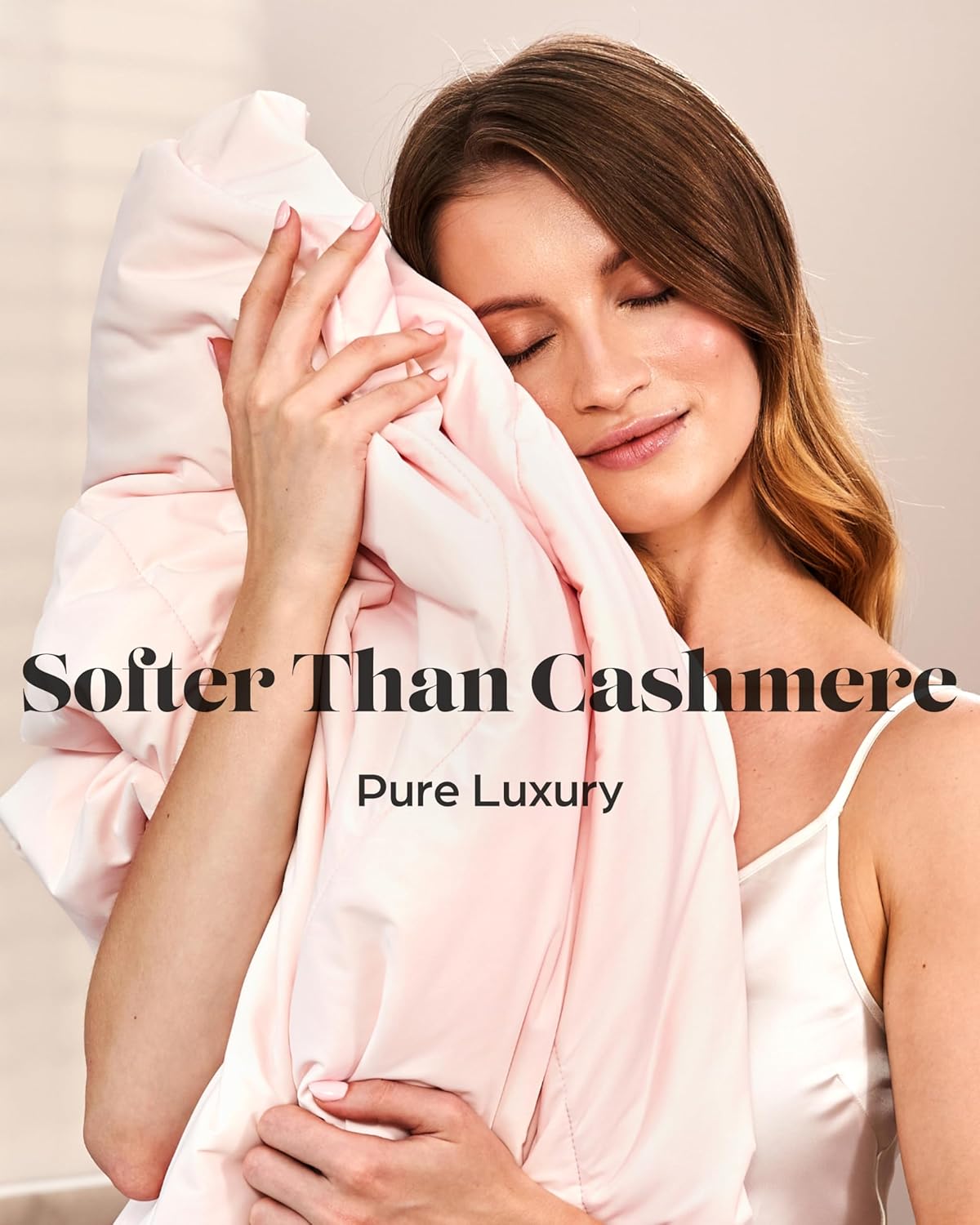 Lavish Comforts® Cooling Comforter Twin Size│Best Cooling Blanket for Hot Sleepers│Cool Blankets for Hot Sleepers│ Pink Bedding Blush Comforter│Q-Max>0.4│Twin XL Blanket