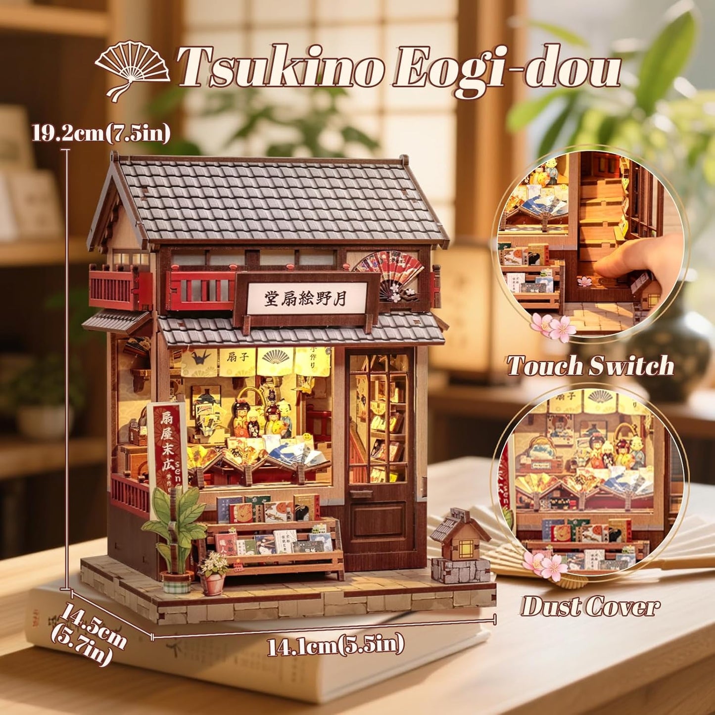 Fsolis Book Nook Kit - DIY Miniature House Kit for Adults Mini House Tiny 3D Puzzles for Bookshelf Diorama Decor Gifts for Women Teenagers Puzzle Lovers (Japanese Fan Shop)