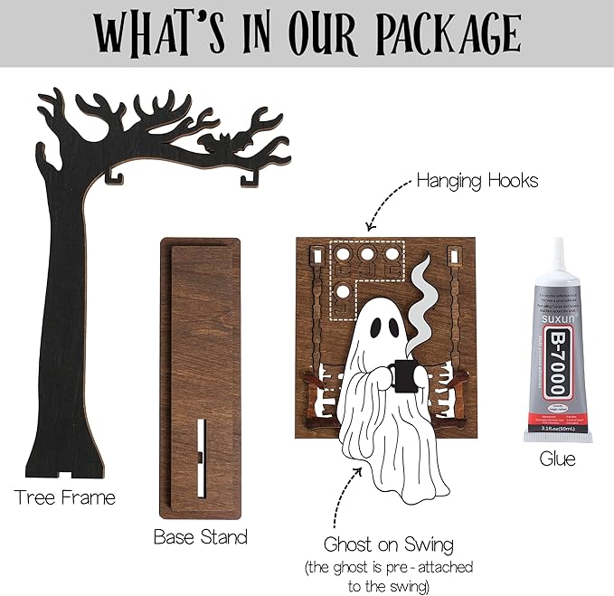 Spooky Home Decor, Cute Halloween Kitchen Dercorations, Gothic Fall Decor For Window Decorations Indoor & Outdoor Party, Halloween Gifts for Women (Ghost)