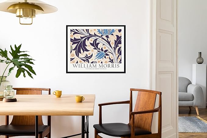 William Morris Eclectic Wall Art Poster Prints, Famous Artist Patterns, Vintage Flowers Decor Artwork, Tapestry Historic Cultural Illustrations Fine Art, Colorful for Living Room, Bedroom, Office,