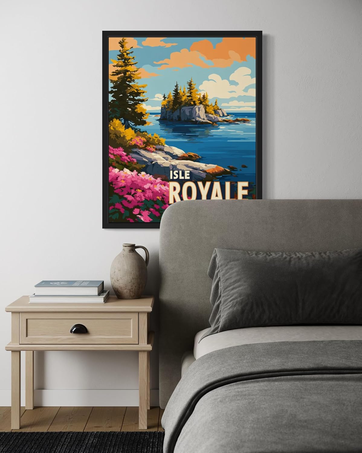 Isle Royale National Park Art Print Poster, Vintage Retro Pop Art Travel Wall Art Bedroom Bathroom Living Room Decor 185 (Isle Royale, 16 x 20 inches, Unframed)