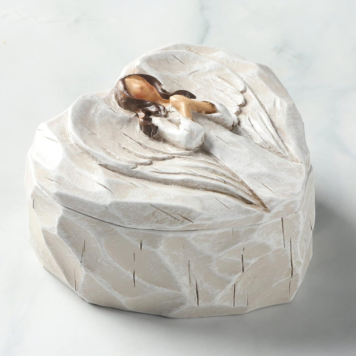 Hodao Angel Figurines Angel Gift Sculpted Hand-Painted Keepsake Box