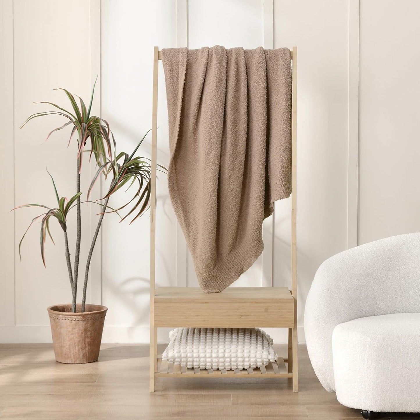 JOOJA Knitted Dusty Pink Rose Blush Throw Twin Size Blanket Polyester Soft Fleece Blanket for Couch Bed Sofa 60x80 Inches Dusty Rose