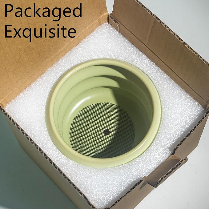 4.7 Inch Modern Plant Pot White Ceramic Glaze Succulent Planters for Indoor Unique Pots, Planter with Drainage Holes Small Bubble Porcelain for Herb Snake Plants