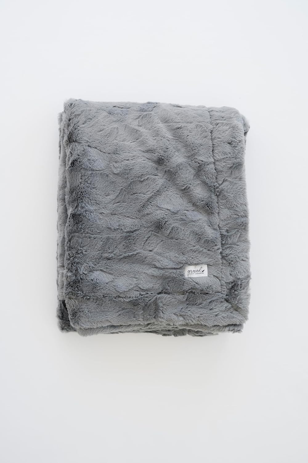 GRACED SOFT LUXURIES Throw Blanket Softest Warm Elegant Cuddly Cozy Comforting Faux Fur for Couch, Sofa, Bed, Chair, Living Room (Solid Gray, Large 50" x 60")