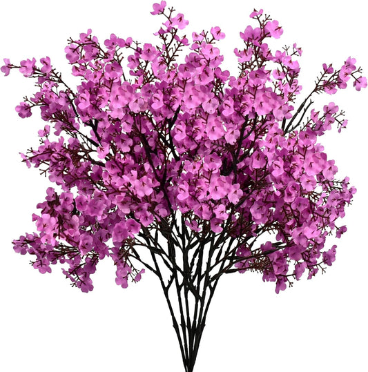 Mandy's Lavender Artificial Baby’s Breath Flowers 6 Bundles Silk Gypsophila with Bendable Stems for Fall Centerpiece Wedding Decor and Table Arrangements
