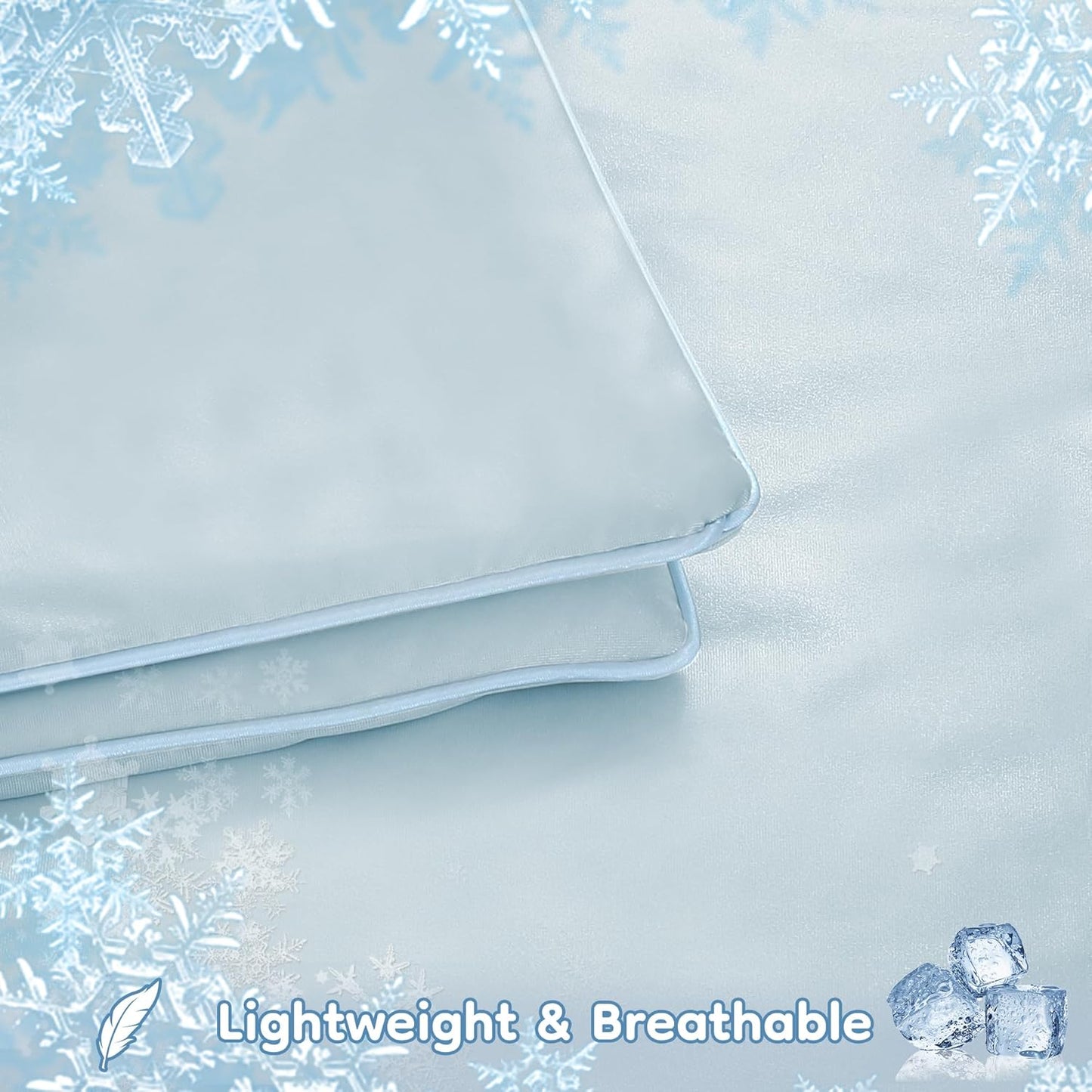 Cooling Comforter King Summer Blanket for Hot Sleepers, Silky-Soft & Cool Fiber, All-Season Comfort, Double-Sided Cold Blanket for Night Sweats, 90" x 108", Light Blue