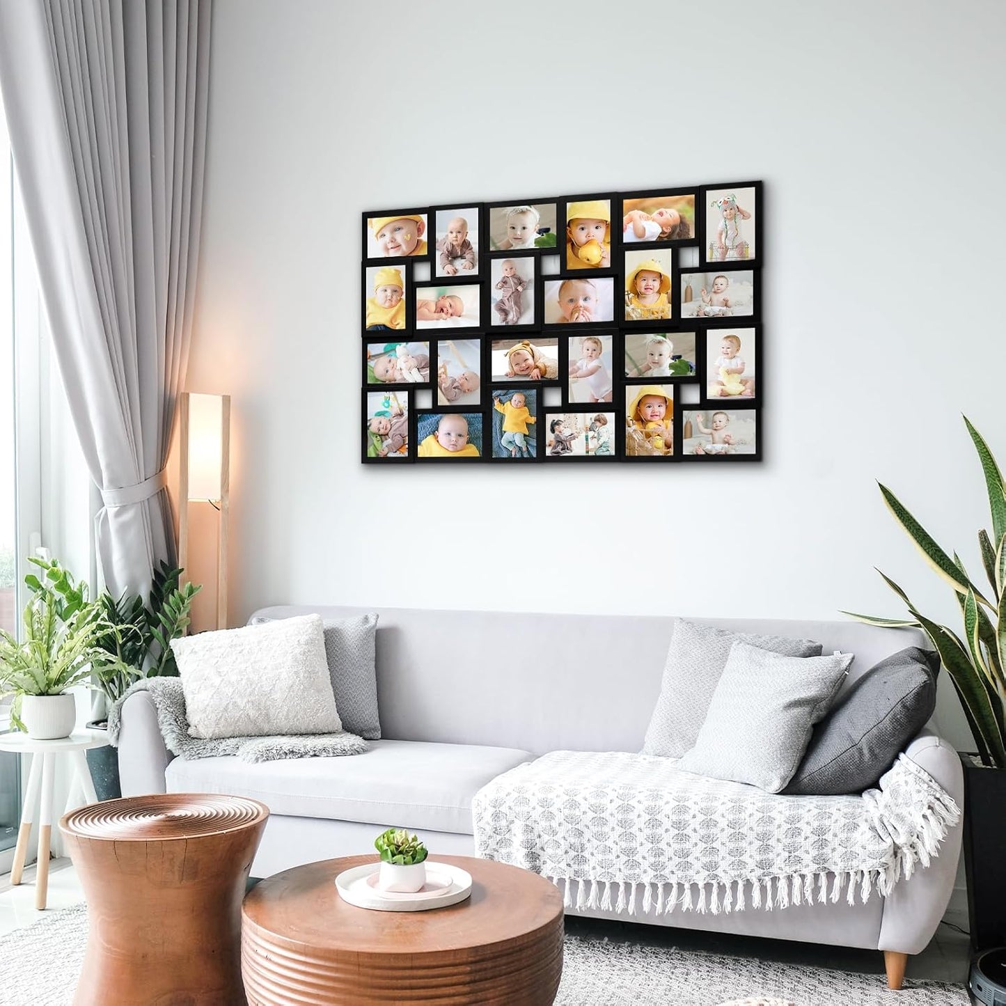 HELLO LAURA 4×6 Collage Picture Frames,24 Opening Photo Collage Frame for Wall Decor,Multi Family Photo for Gallery Decor, Hanging Display - Black