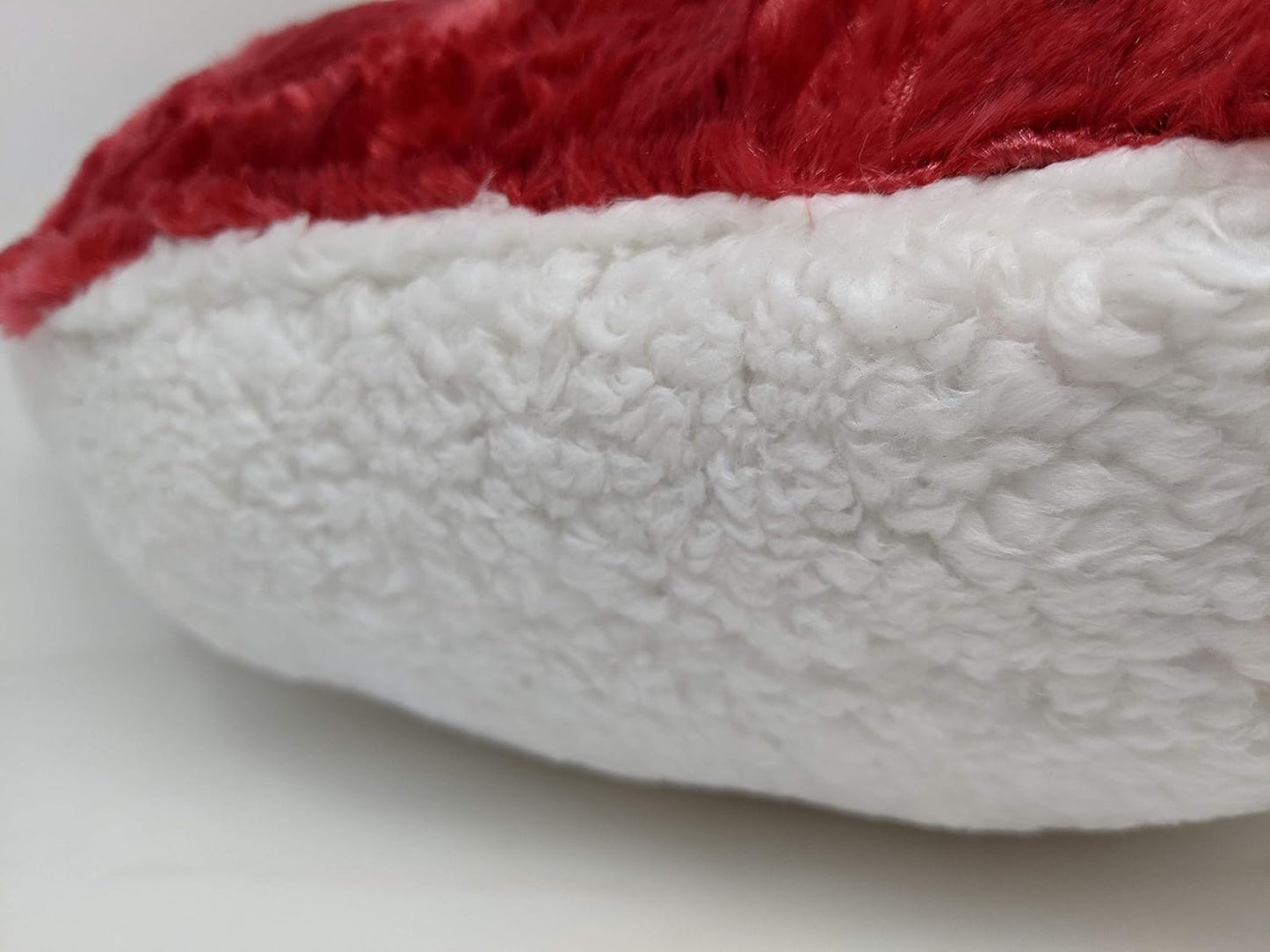 DaDa Bedding Dreamy Red Heart Faux Fur Throw Pillow - Valentine Luxury Hearts in Love Stuffed Cushion with Sewn Insert - Cute Romantic Gift Super Soft Faux Fur White Sherpa Backside - 16” x 14”