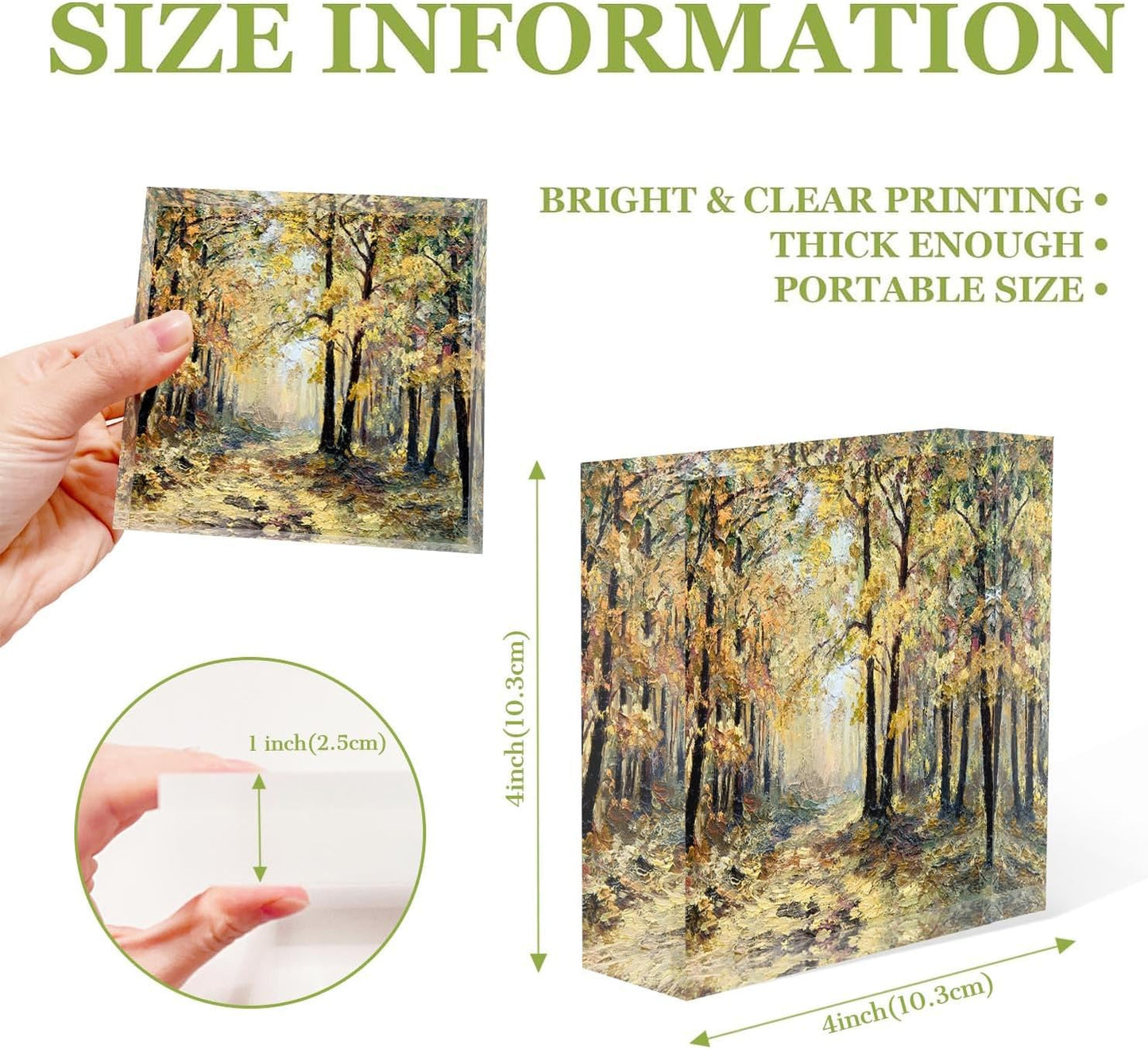 Desktop Decoration Abstract Drawing Landscape,Autumn Fallen Leaves Acrylic Decor Women Congratulations Presents Appreciation Presents for Coworkers Thank You Presents Housewarming Presents