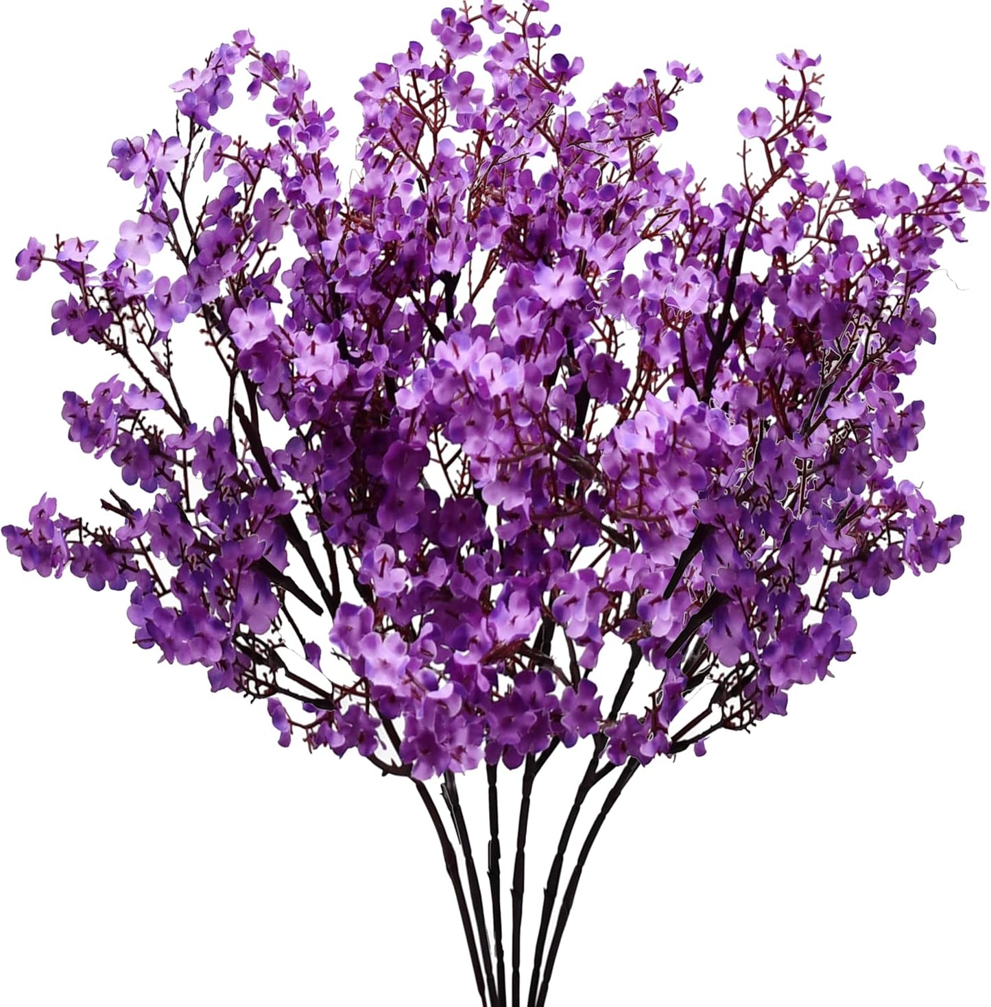 Mandy's Purple Artificial Baby’s Breath Flowers 6 Bundles Silk Gypsophila with Bendable Stems for Fall Centerpiece Wedding Decor and Table Arrangements