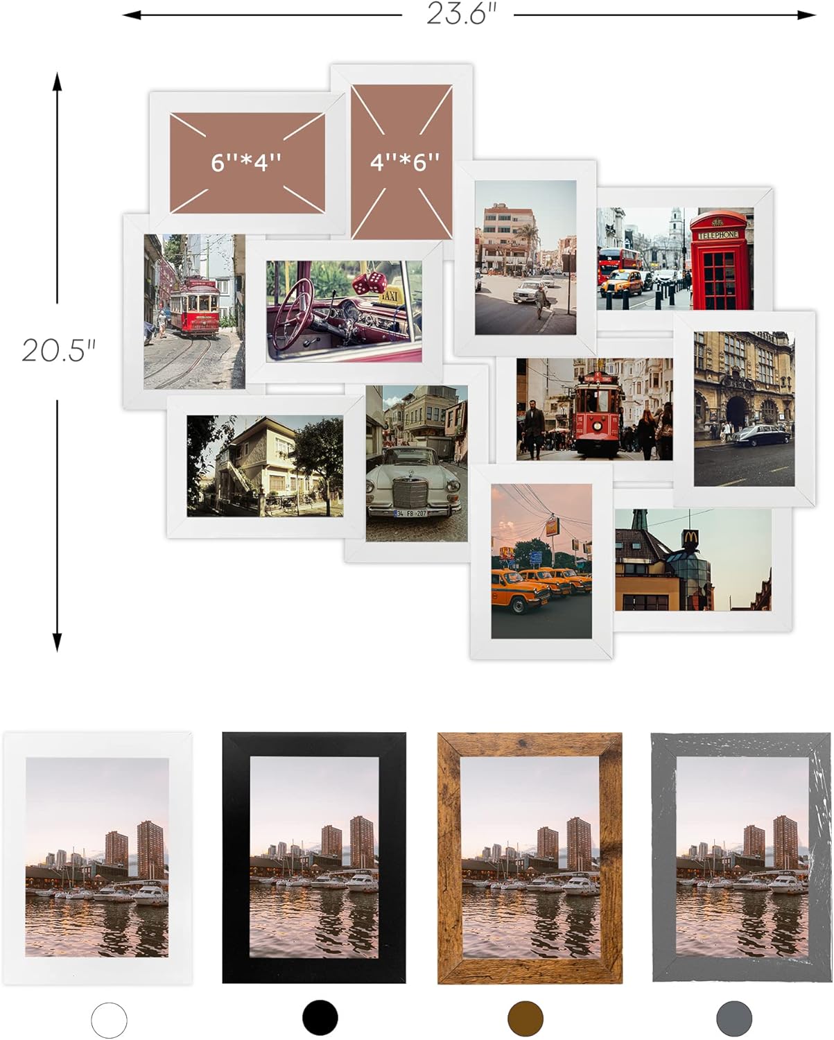 Jerry & Maggie 12 Pack Collage Picture Frame, Photo Frame Wall Decor 4×6 Pictures 12 Opening, Wall Photo Frames for Living Room Decorations, Assembly Required, White/ 2 Pack