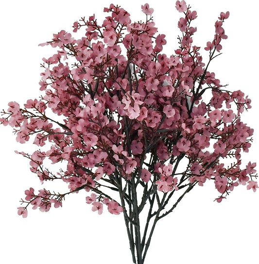 Mandy's Dusty Pink Artificial Baby’s Breath Flowers 6 Bundles Silk Gypsophila with Bendable Stems for Fall Centerpiece Wedding Decor and Table Arrangements