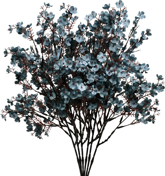 Mandy's Dusty Blue Artificial Baby’s Breath Flowers 6 Bundles Silk Gypsophila with Bendable Stems for Fall Centerpiece Wedding Decor and Table Arrangements