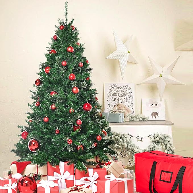 ULICO 5ft Artificial Christmas Tree,Premium Spruce Xmas Tree with 600 Branch Tips, Fake Christmas Tree with Foldable Metal Base Stand,Home, Office,Party Decoration-Green