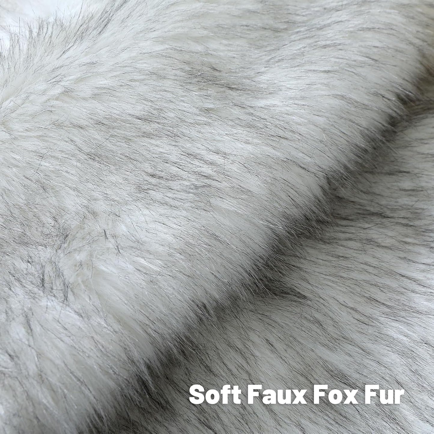 FUTEI Black White Decorative Throw Pillow Covers 20x20 Inch Set of 2,Soft Fluffy Faux Fox Fur Textured Cushion Case,Modern Home Decor for Couch Living Room