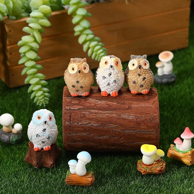 33 Pcs Fairy Garden Accessories Miniatures Garden Kit with Resin Fairies, Mushroom House & Bridge Miniature Accessories for Terrarium, Dollhouse & Outdoor Decor